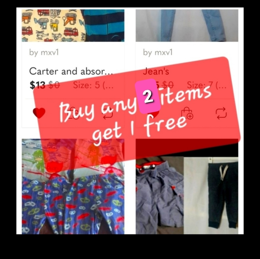 Buy any 2 kids items get 1 free